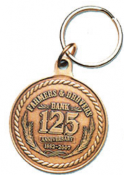 Custom 34mm Antique Bronze Coin with Key Ring